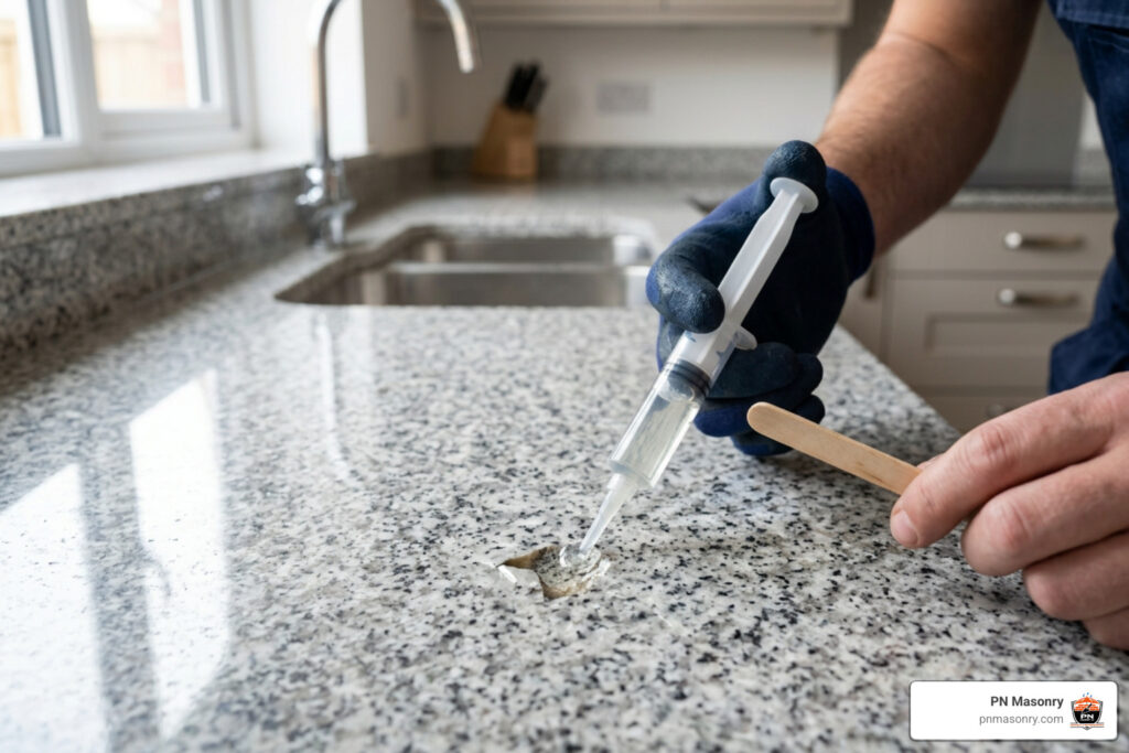 chipped stone benchtop repair